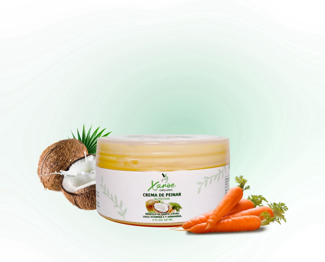 Carrot and coconut combing cream